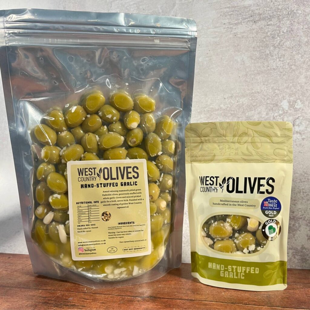 Catering and retail packs of West Country Olives